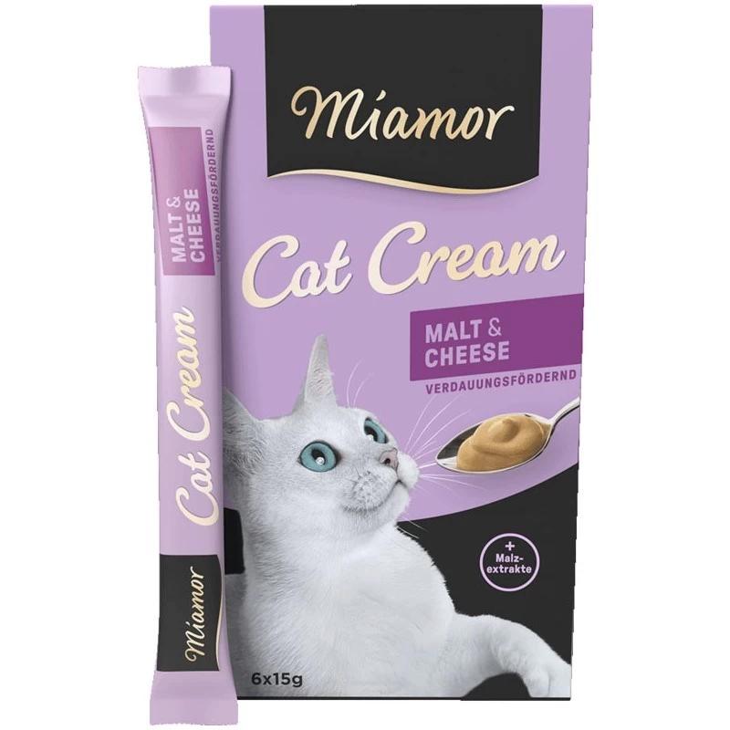 MIAMOR Cat Cream skanėstai katėms, 6x15g, maltos ir sūrio skonio, šlapias kačių maistas
