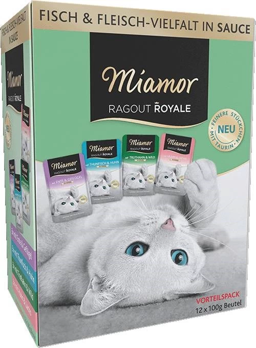MIAMOR Ragout Royale šlapias kačių maistas, suaugusiems, 12x100g, padaže