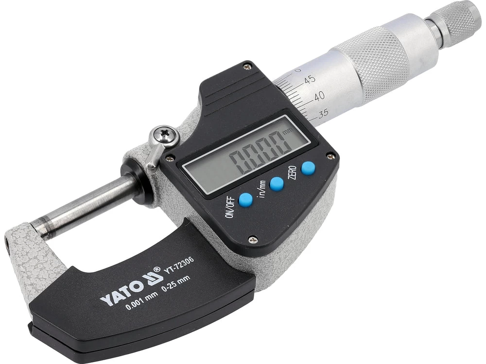 Mikrometras skaitmeninis | 0-25 mm / 0,001 mm (YT-72306)