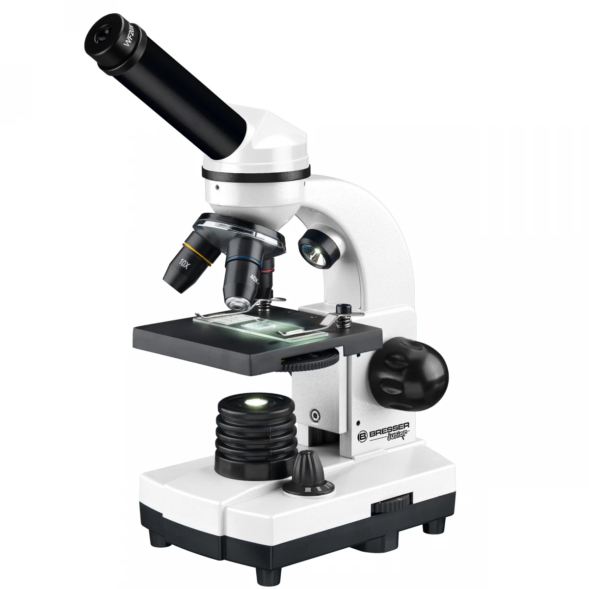 Mikroskopas bresser Junior Biolux Sel 40-1600x Su Dėklu, Baltos Spalvos
