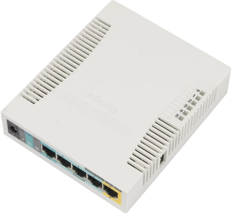 Mikrotik Rb951ui-2hnd Maršrutizatoriaus Plokštė Plastikinis Korpusas 600mhz, 128mb, 5xfe, 2x2mimo, 1xusb, 2,4ghz, 2,5dbi, L4