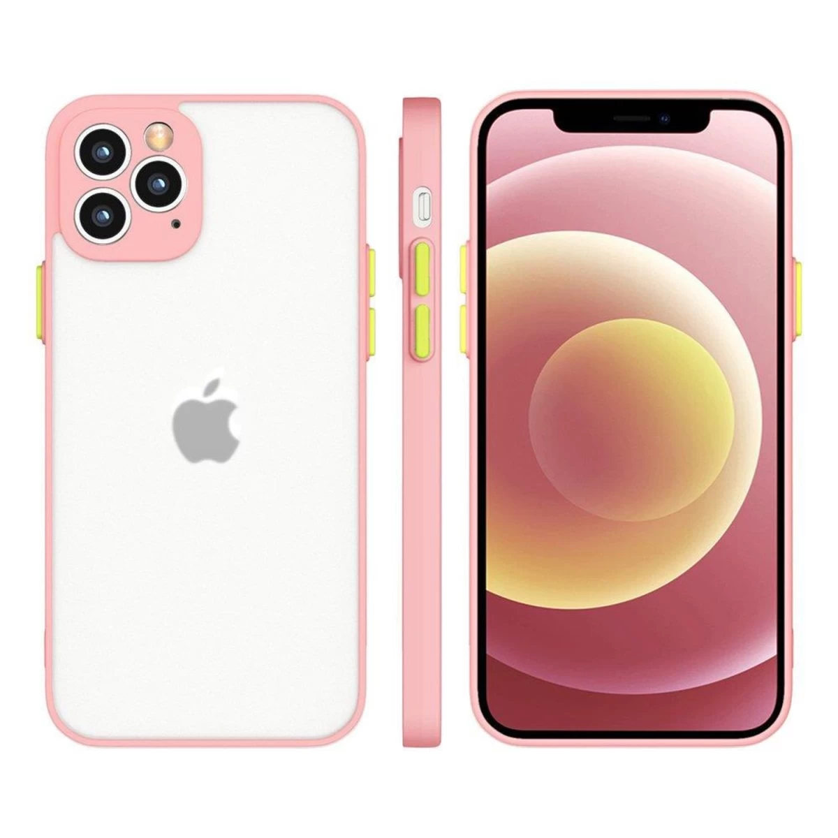 Milky Case Silikoninis Lankstus Permatomas Dėklas Iphone 11 Pro Rožinės Spalvos