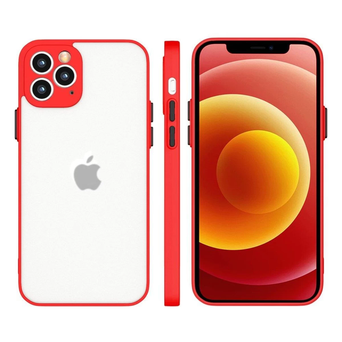 Milky Case Silikoninis Lankstus Pusiau Permatomas Dėklas Xiaomi Redmi 9t Raudonos Spalvos