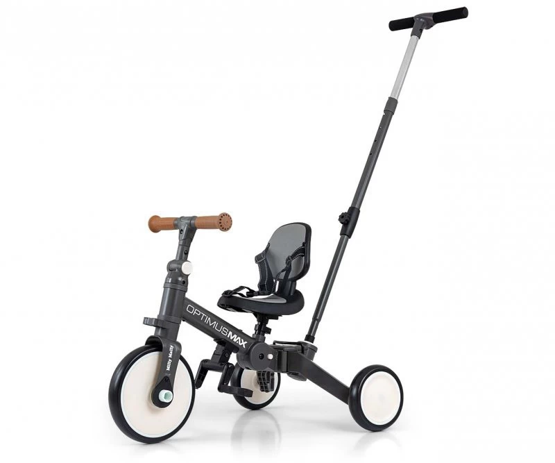 Milly Mally 5in1 Optimus Max Dark Grey Dviratis