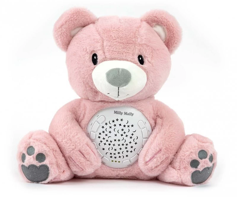 Milly Mally Pliušinis žaislas Su Projektoriumi Milly Bear Pink