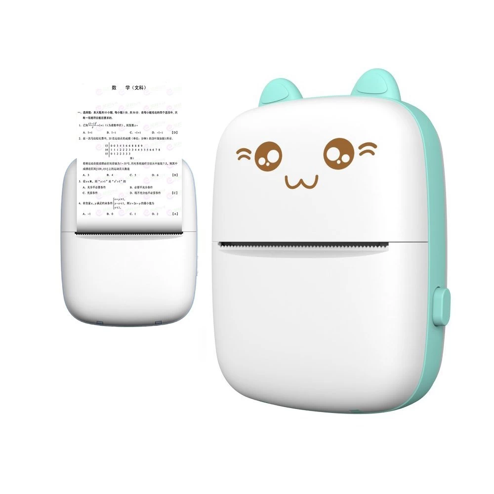 Mini Cat Terminis Etikečių Spausdintuvas Atsisiųsti bluetooth Telefoną Fun Print Blue