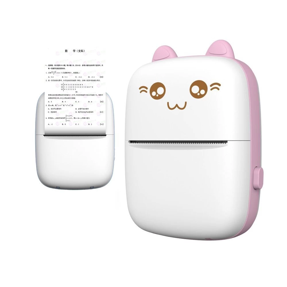 Mini Cat Terminis Etikečių Spausdintuvas Atsisiųsti bluetooth Telefoną Fun Print Rožinis
