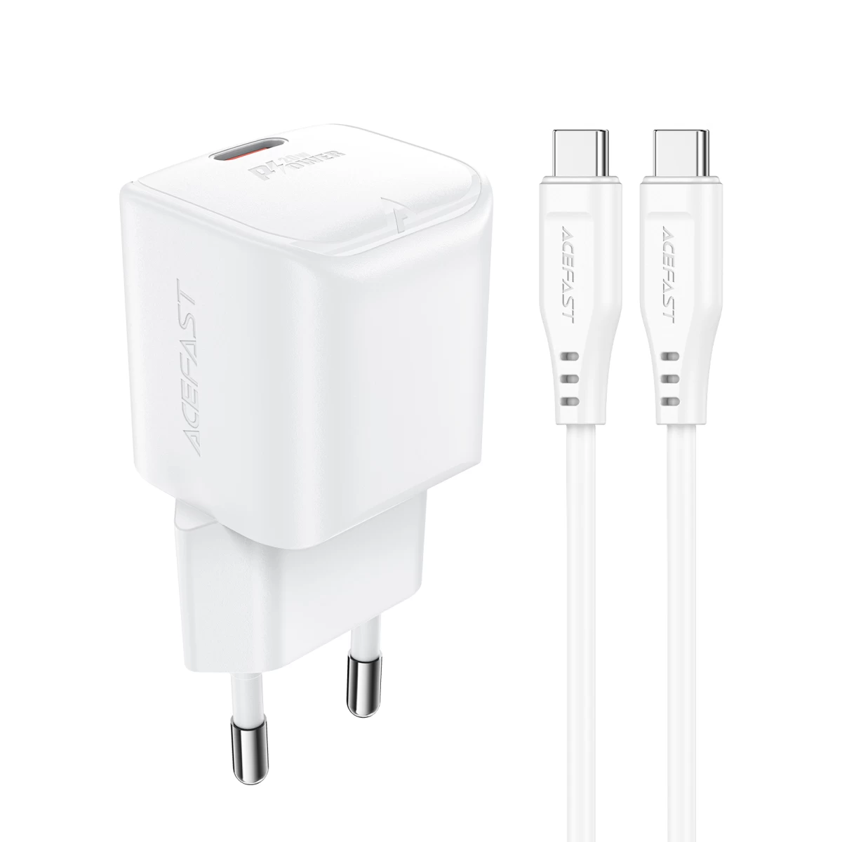 Mini įkroviklis Pd 20w Gan + Usb-c Kabelis, Baltas