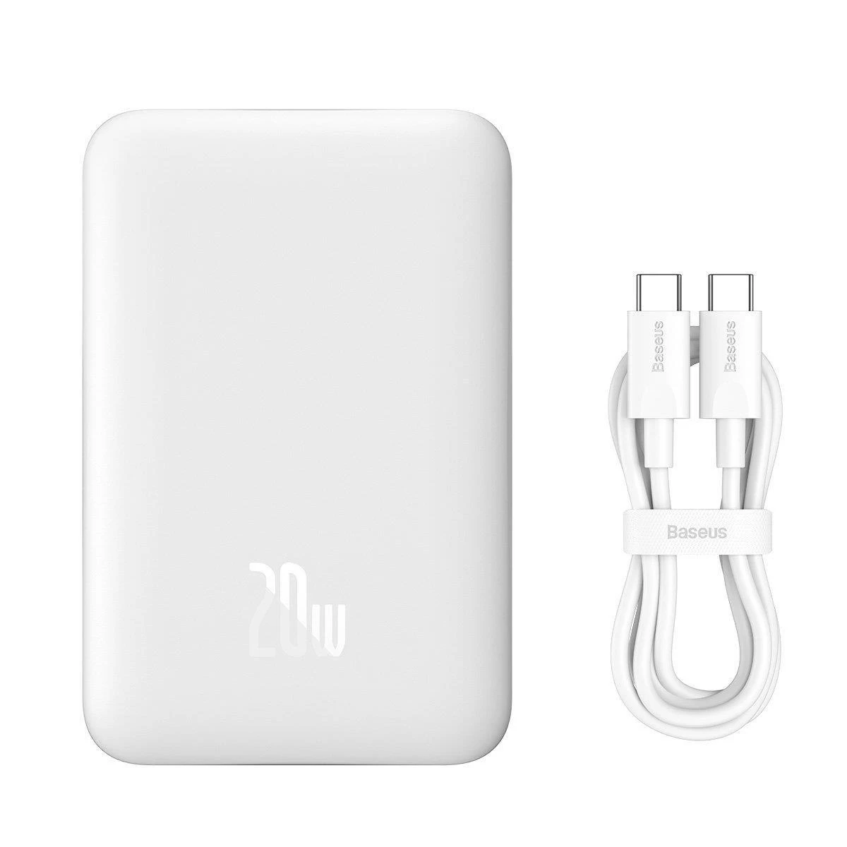 Mini Powerbank 10000 Mah Su Indukciniu įkrovimu Magsafe Pd 20w, Baltas