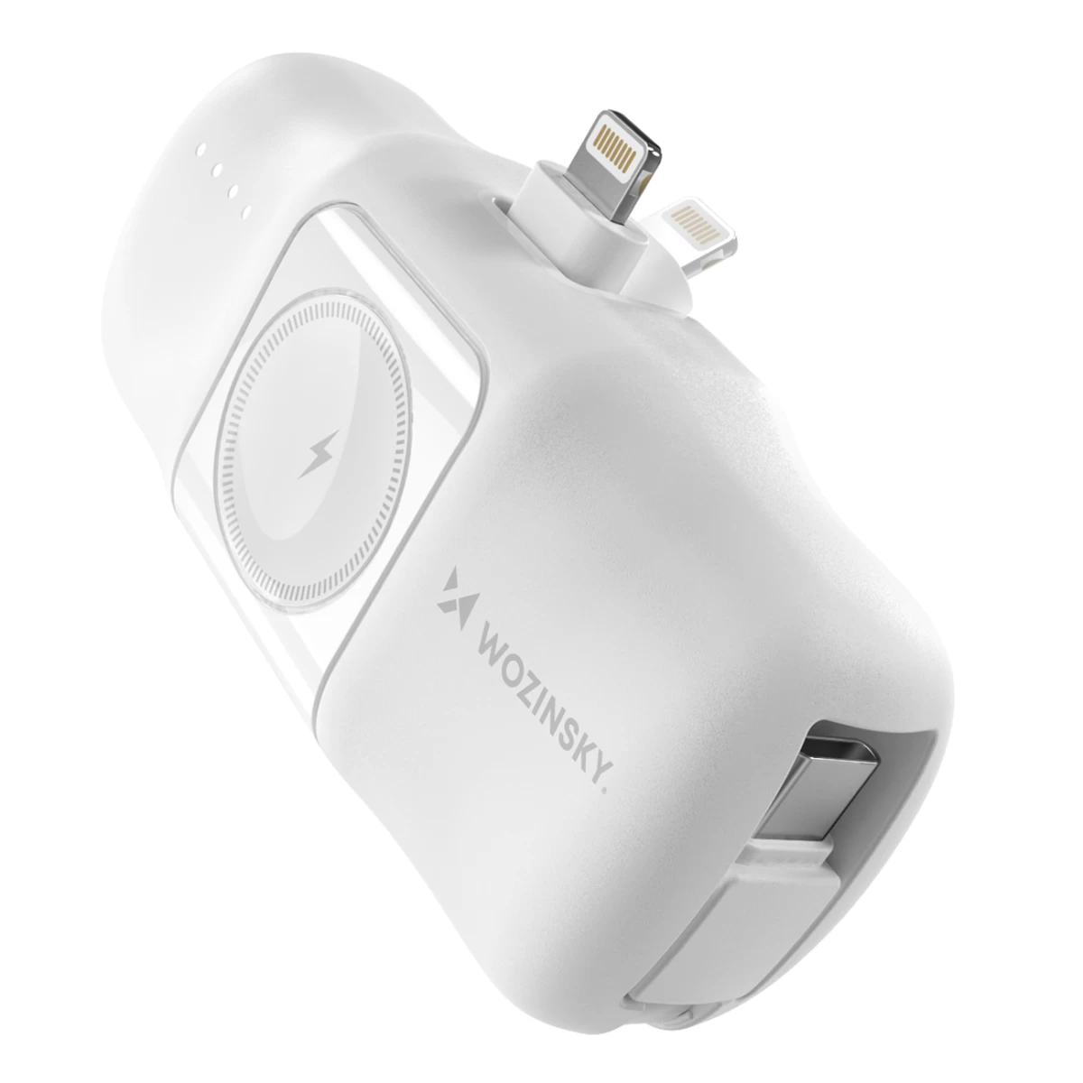 Mini Powerbank 5000mah 15w Iphone Lightning Ir Apple Watch įkroviklis - Baltas