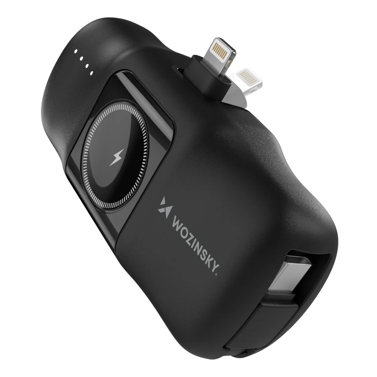 Mini Powerbank 5000mah 15w Iphone Lightning Ir Apple Watch įkroviklis - Juodas