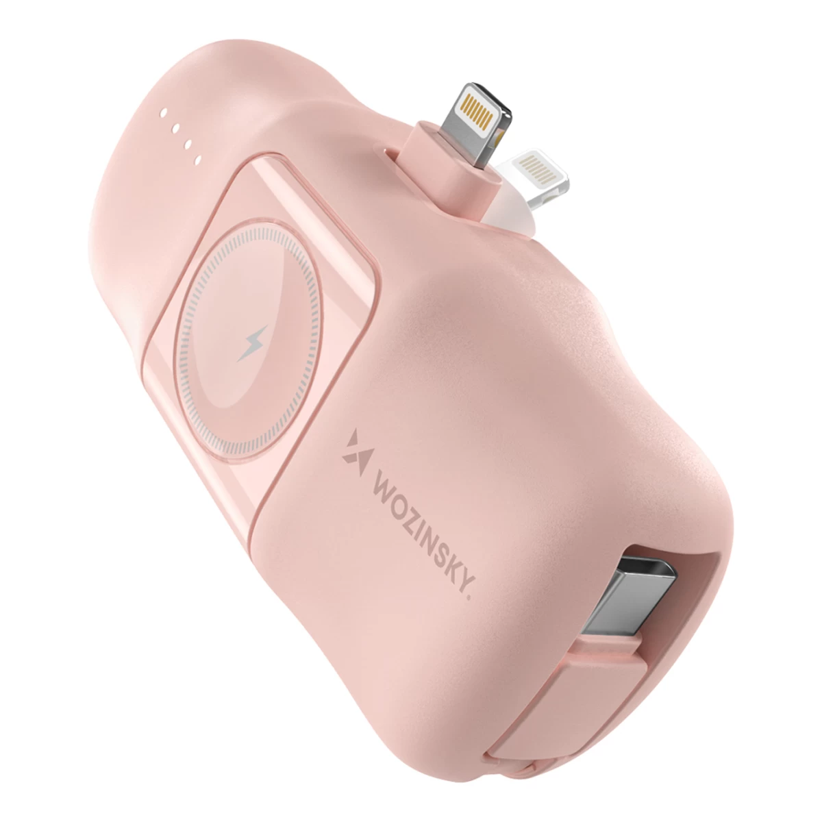 Mini Powerbank 5000mah 15w Iphone Lightning Ir Apple Watch įkroviklis - Rožinis