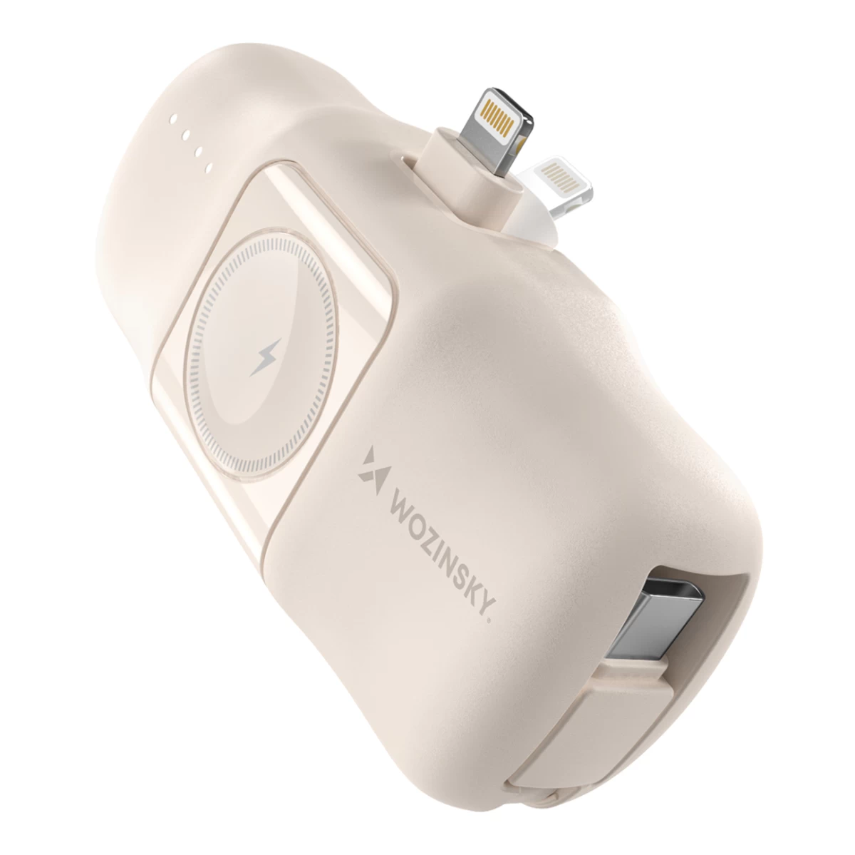 Mini Powerbank 5000mah 15w Iphone Lightning Ir Apple Watch įkroviklis - Smėlio Spalvos