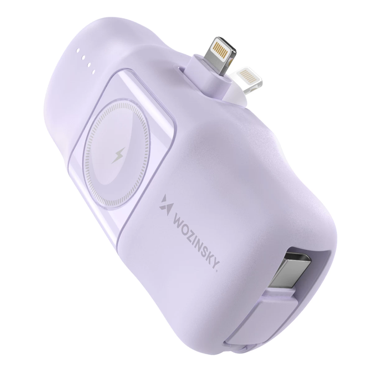 Mini Powerbank 5000mah 15w iphone Lightning Ir apple Watch įkroviklis - Violetinis