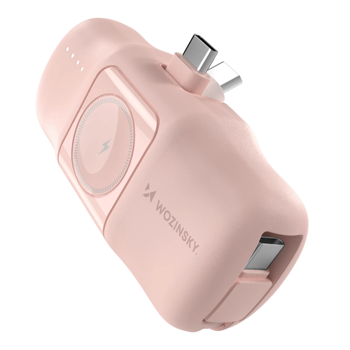 Mini Powerbank 5000mah 15w Usb-c Ir įkroviklis apple Watch Laikrodžiui - Rožinis