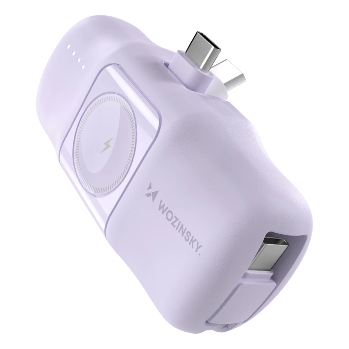 Mini Powerbank 5000mah 15w Usb-c Ir įkroviklis apple Watch Laikrodžiui - Violetinis