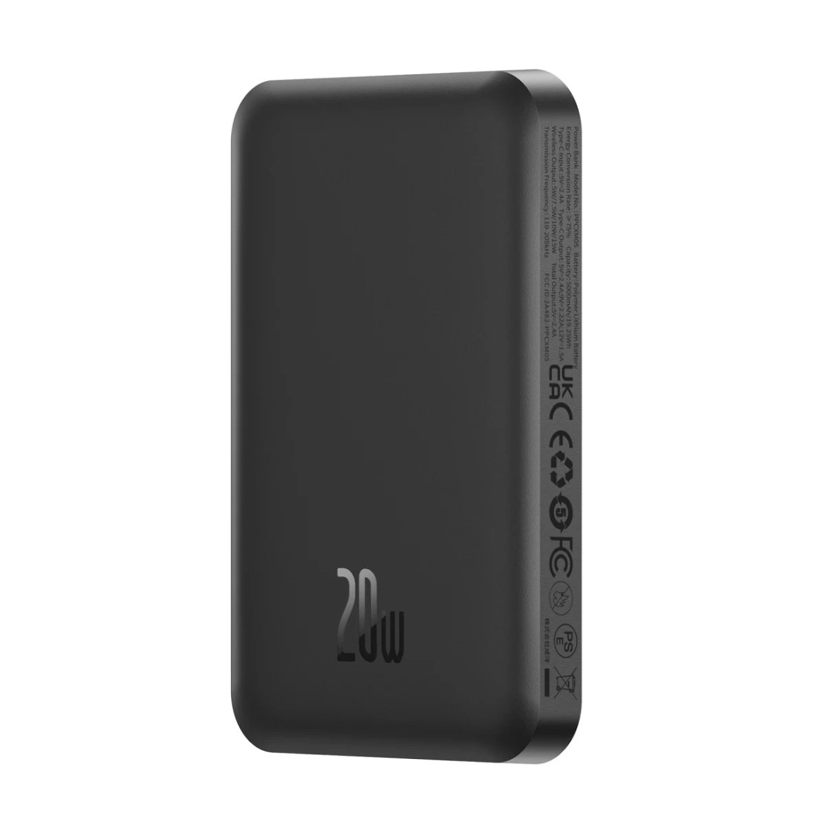 Mini Powerbank 5000mah 20w + Usb-c Laidas 20v / 3a Juodas