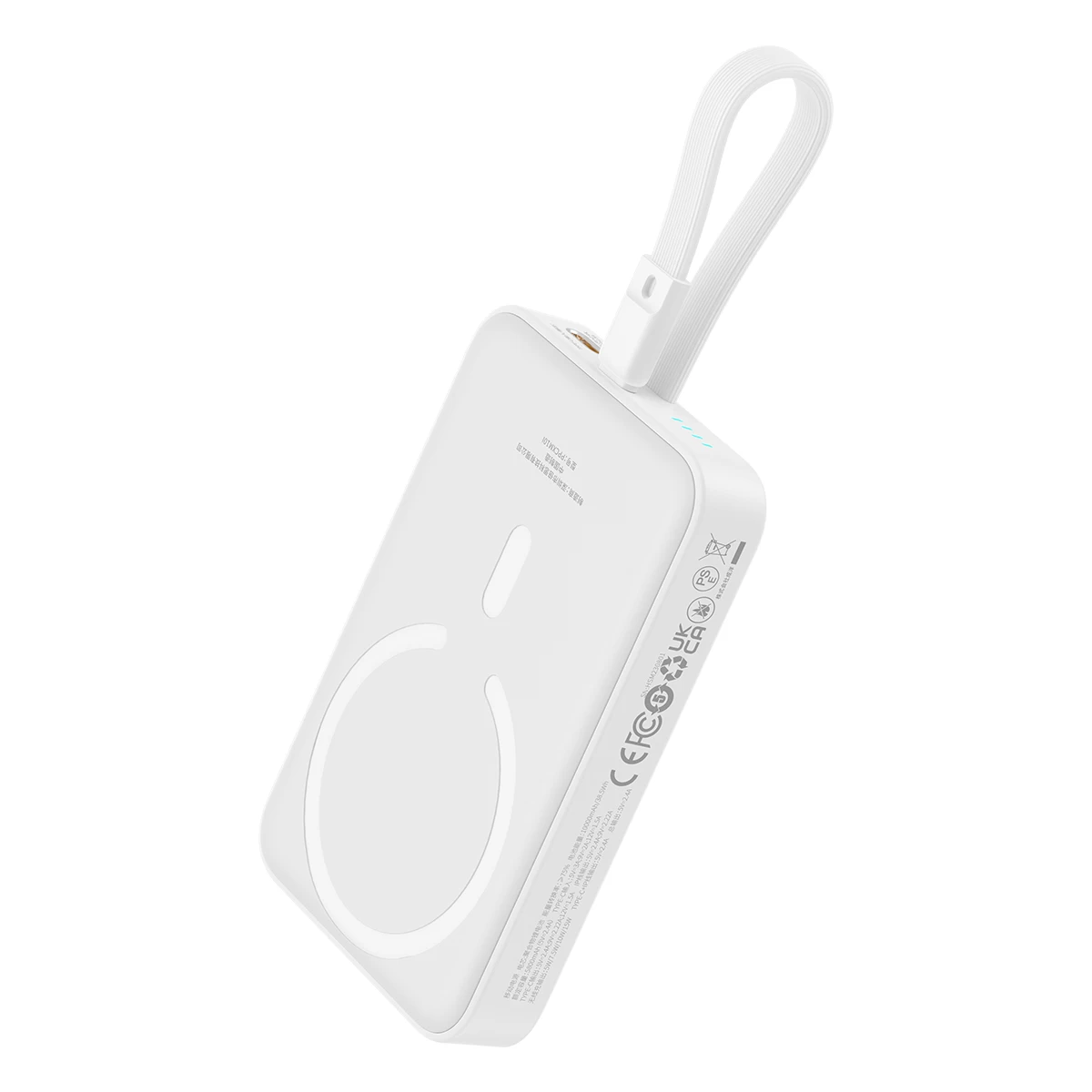 Mini Powerbank Magsafe 10000mah 20w Su Lightning Kabeliu Iphone 0.3m Baltas