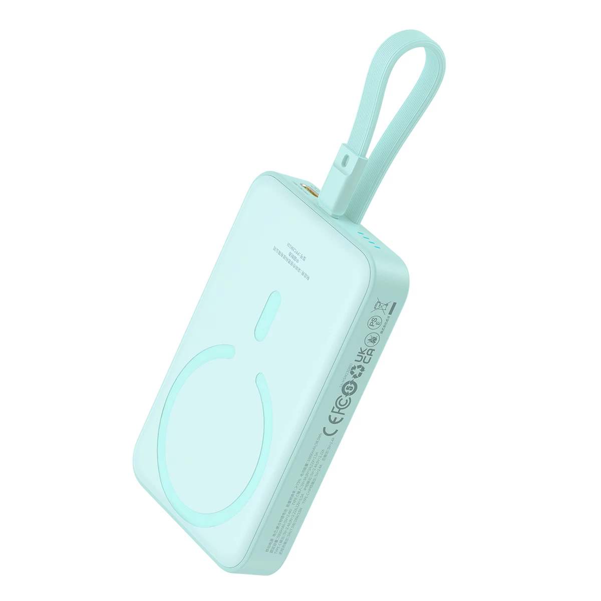 Mini Powerbank Magsafe 10000mah 20w Su Lightning Kabeliu Iphone 0.3m Mėlynas