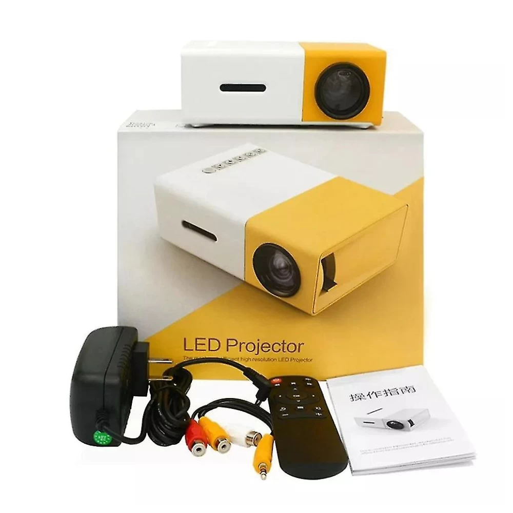Mini projektorius FW1S YG300 LED, Balta/Geltona (Ekspozicinė prekė)