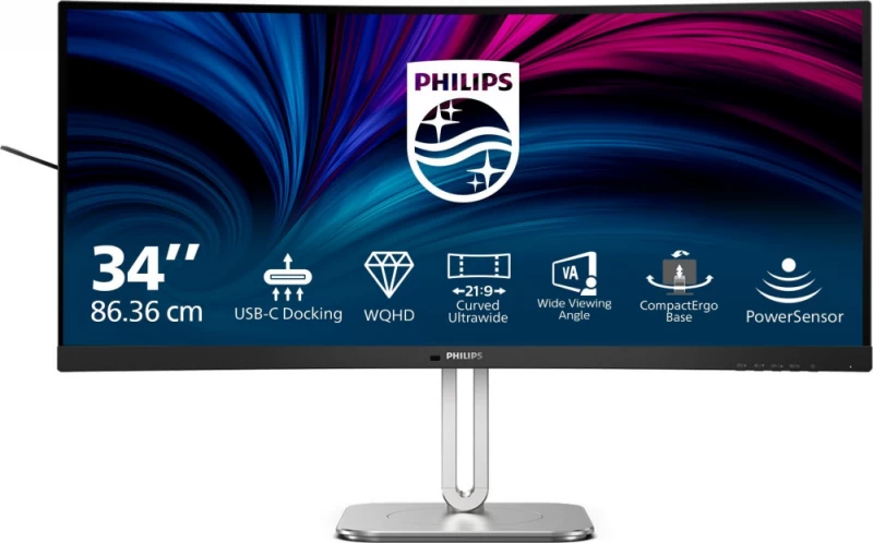 Monitorius Philips 34b2u5600c/00 (34&amp;quot; /va /120hz /3440 X 1440 / Juodas / Sidabrinis)