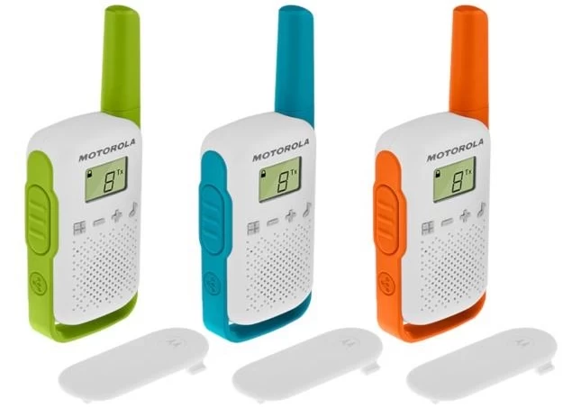 motorola T42 Triple Pack Trumpųjų Bangų Radijo Stotis, (walkie-talkie), 4 Km, 3 Spalvos motorola T42 Triple Pack Trumpųjų Bangų Radijo Stotis, (walkie-talkie), 4 Km, 3 Spalvos