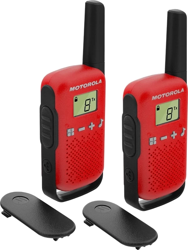 motorola T42 Trumpųjų Bangų Radijo Stotis, (walkie-talkie), 4 Km, Raudona