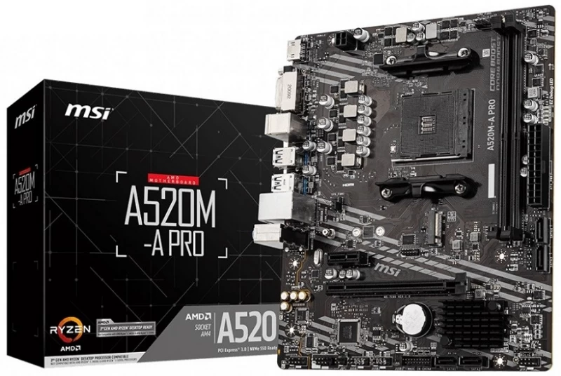 Msi A520m-a Pro Motininė Plokštė (socket Am4 / Micro Atx)