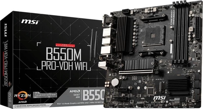 Msi B550m Pro-vdh Wifi Motininė Plokštė (socket Am4 / Micro Atx)