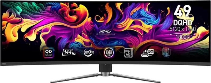 Msi Mpg 491cqp Qd-oled Monitorius (49&amp;quot; /oled /144hz /5120 X 1440 / Juodos Spalvos)
