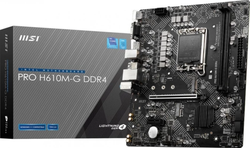 Msi Pro H610m-g Ddr4 Motininė Plokštė (socket 1700 / Micro Atx)