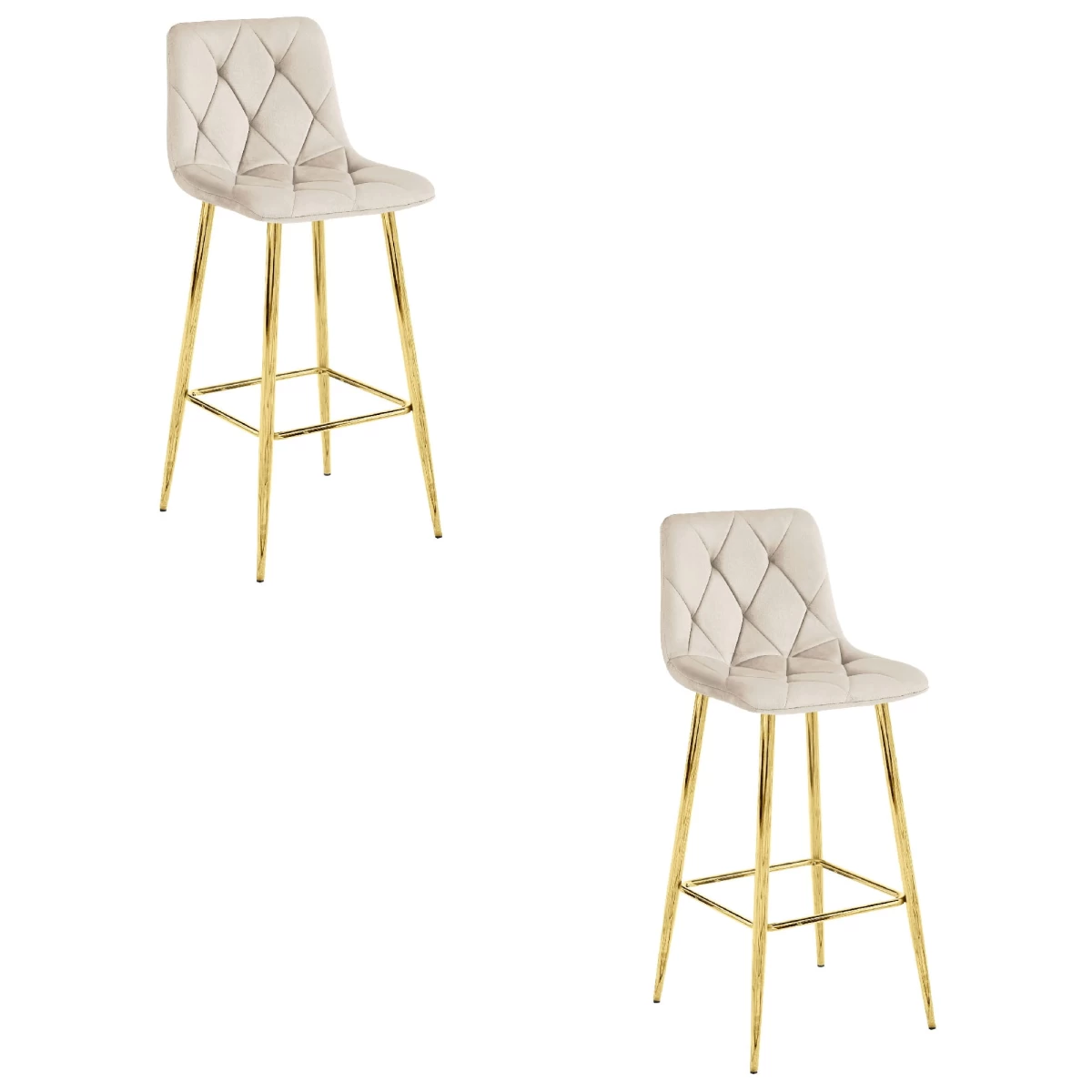 Nado Hocker - Smėlio Spalvos Aksomas / Golden Kojos X 2