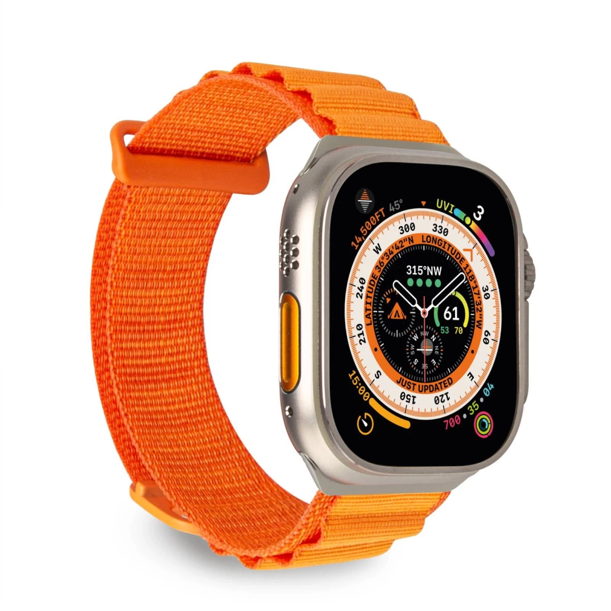 Nailoninis Dirželis, Skirtas apple Watch 42 44 45 49 Mm Extreme - Oranžinis