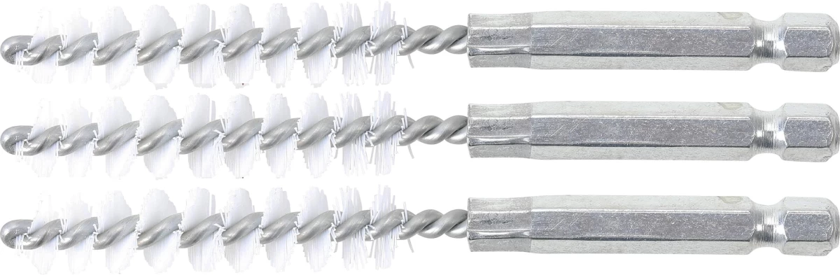 Nailono šepečiai vamzdeliams | 10 mm | 6,3 mm (1/4) | 3 vnt. (3078-10-N)