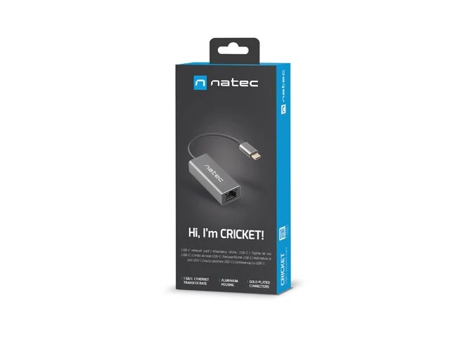 Natec Laidinė Tinklo Kortelė Cricket Usb-c 3.1 - Rj-45 1gb Su Kabeliu Nnc-1925