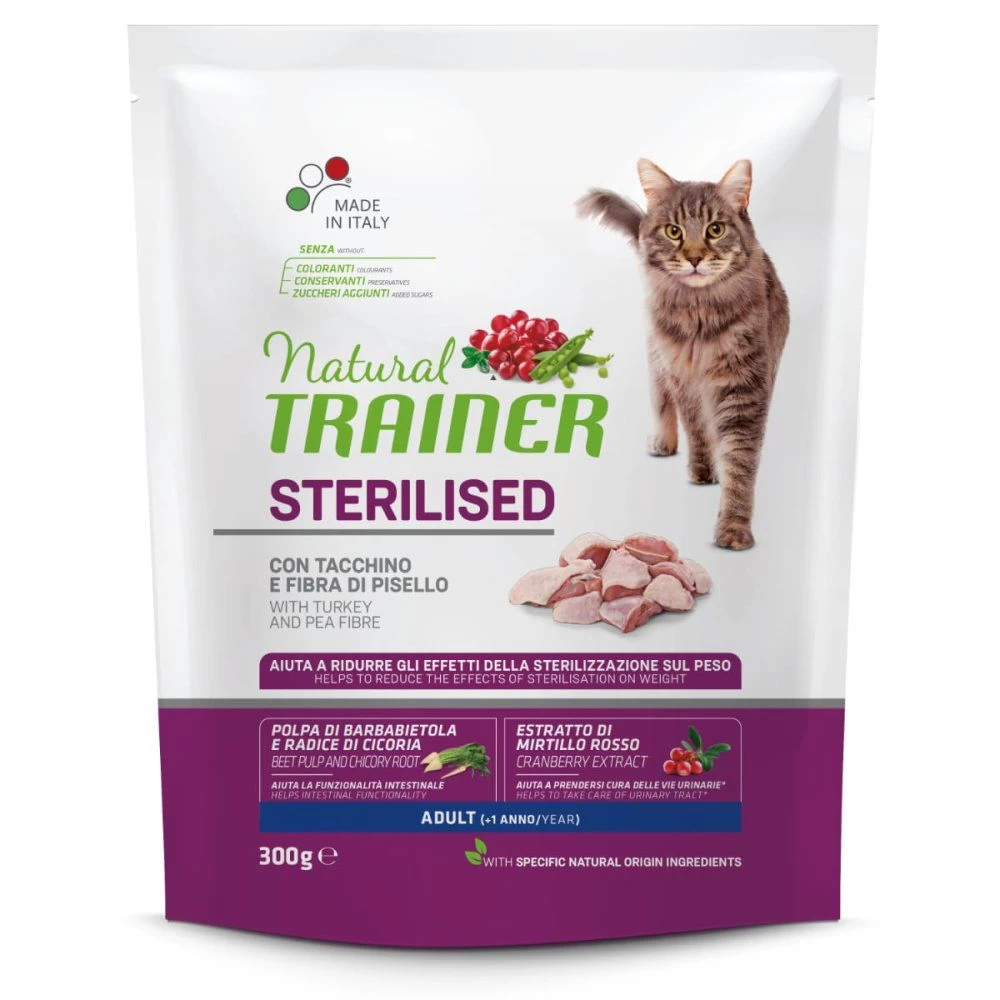 NATURAL TRAINER Cat Adult Sterilised TURKEY su kalakutiena 300g, 924907