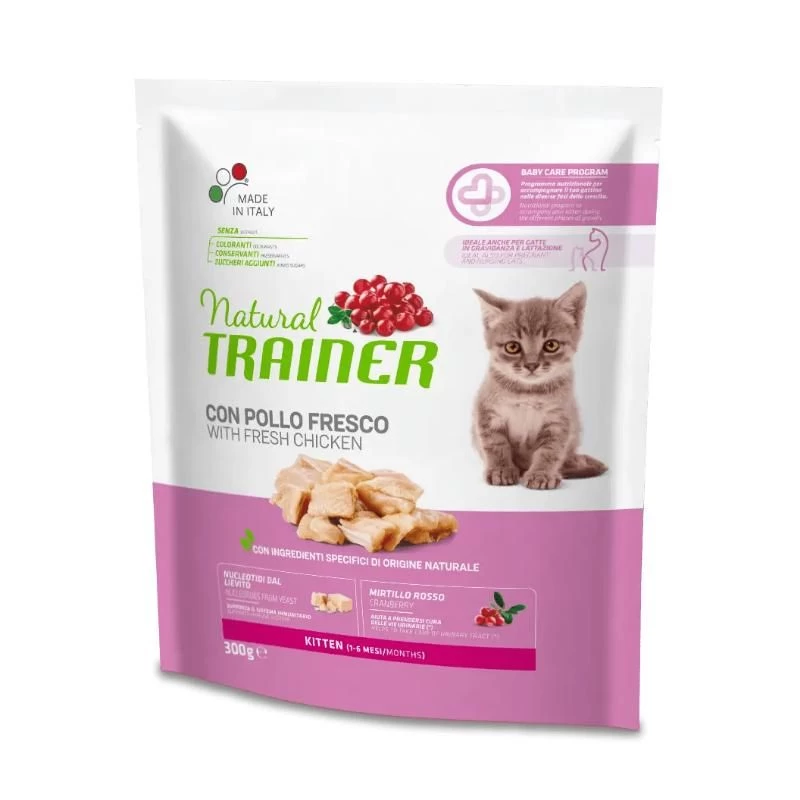 NATURAL TRAINER Cat Kitten Chicken kačiukams su vištiena 300g, 924919