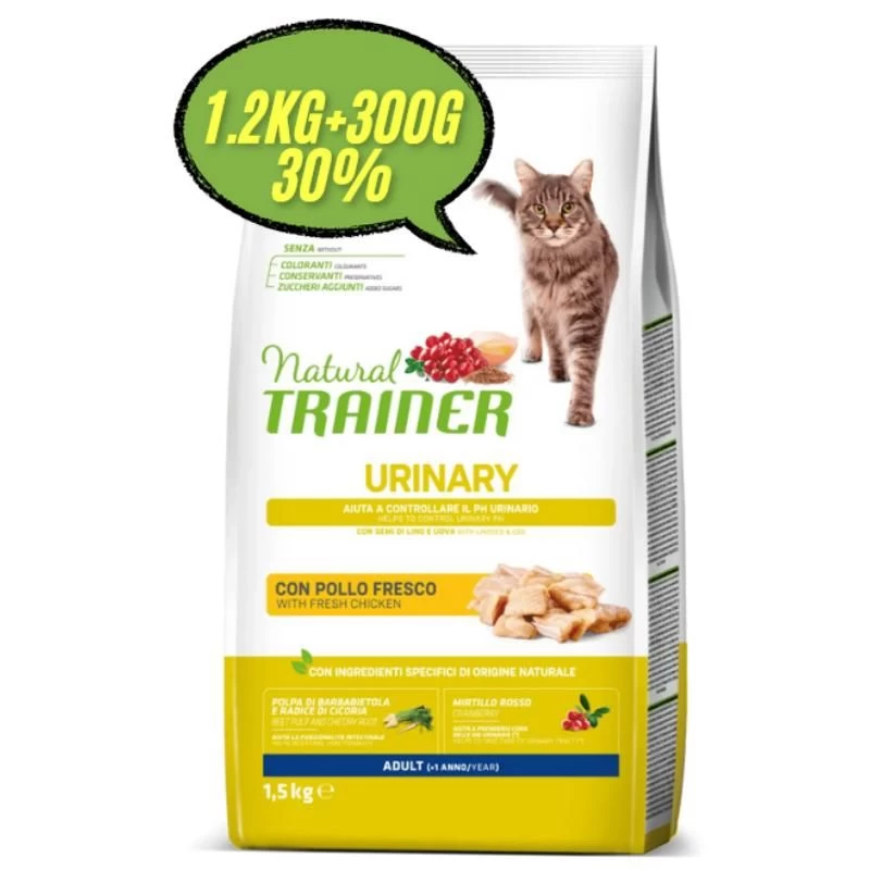 NATURAL TRAINER CAT URINARY CHICKEN su vištiena 1.2kg+300g, 967780