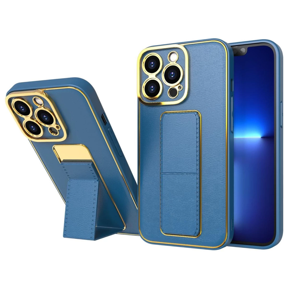 Naujas iphone 13 Pro Dėklas Su Stovu, Mėlynos Spalvos