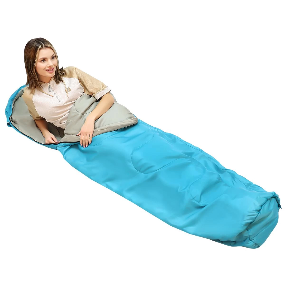 Nepal Turistinis Miegmaišis Su Kompresija 210x80x50cm Blue Enero Camp