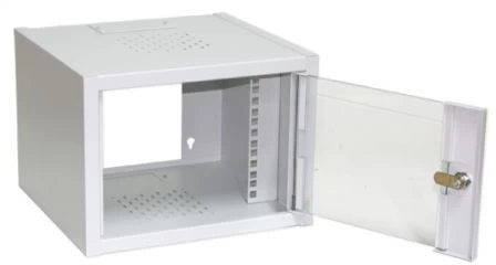 Nepanelinė Sieninė Spintelė 10&amp;quot; 4u 300x315x232 Mm, Stiklinės Durelės, Pilka Spalva