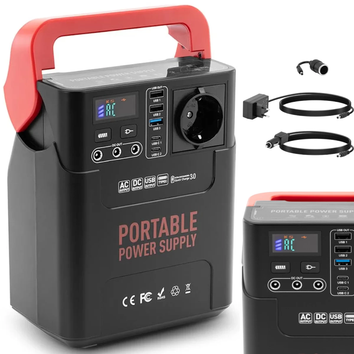 Nešiojamojo Powerbanko įkrovimo Stotelė 3xusb 2xusb-c 3xdc 1xac 20 Ah Led