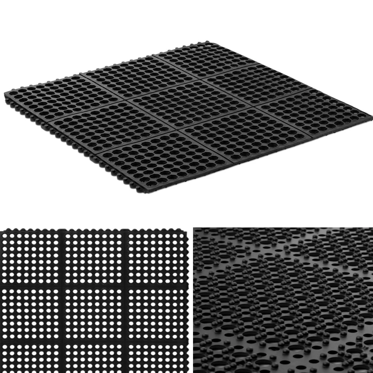 Neslidus Guminis Kilimėlis 92 X 92 X 1 Cm Neslidus Guminis Kilimėlis 92 X 92 X 1 Cm