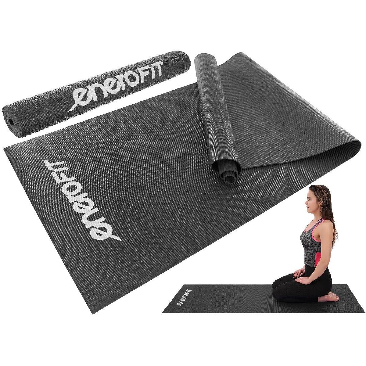 Neslystantis Jogos Kilimėlis 173x61x0,3cm Juodas Enero Fit