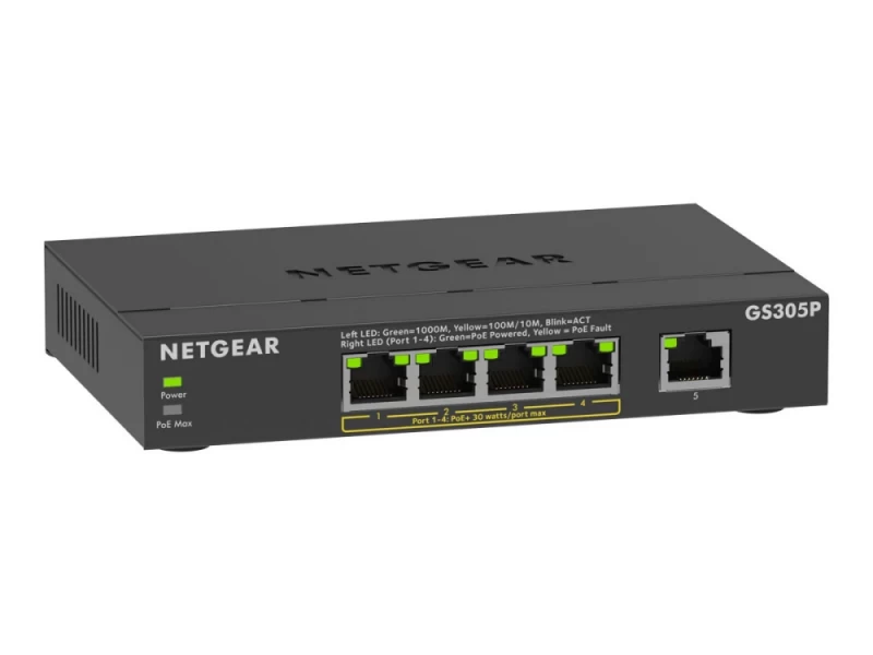 Netgear Komutatorius Gs305p-300eus (5x 10/100/1000 )