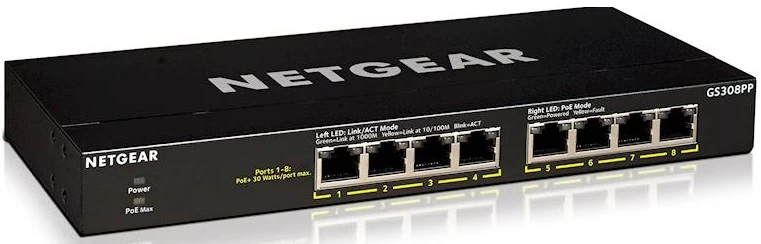 Netgear Komutatorius Gs308pp-100eus (8x 10/100/1000 )