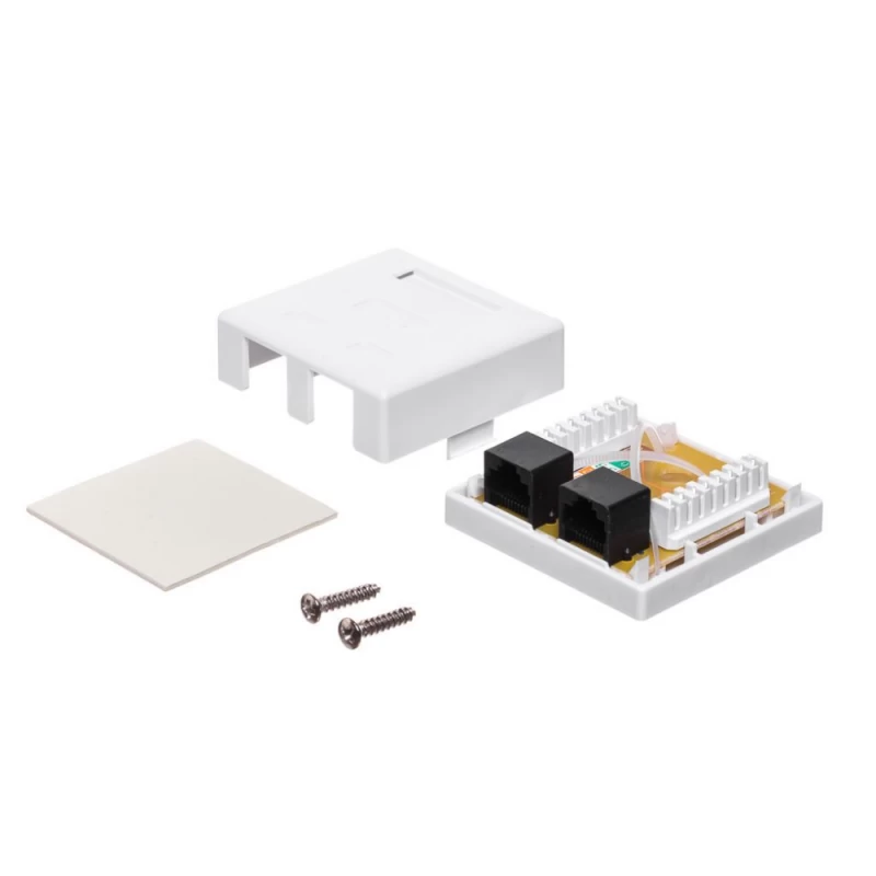 netrack Sukomplektuotas Paviršinis Lizdas 2xrj45 8p8c Utp Cat6 Lsa