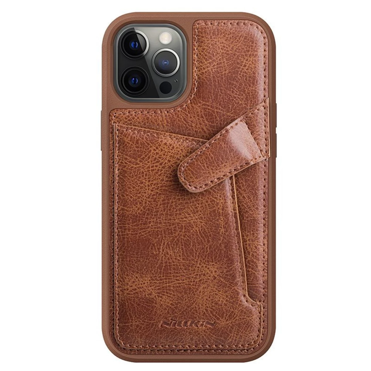 Nillkin Aoge Leather Case Lankstus šarvuotas Natūralios Odos Dėklas Su Kišenėle Iphone 12 Mini Rudas Nillkin Aoge Leather Case Lankstus šarvuotas Natūralios Odos Dėklas Su Kišenėle Iphone 12 Mini Rudas