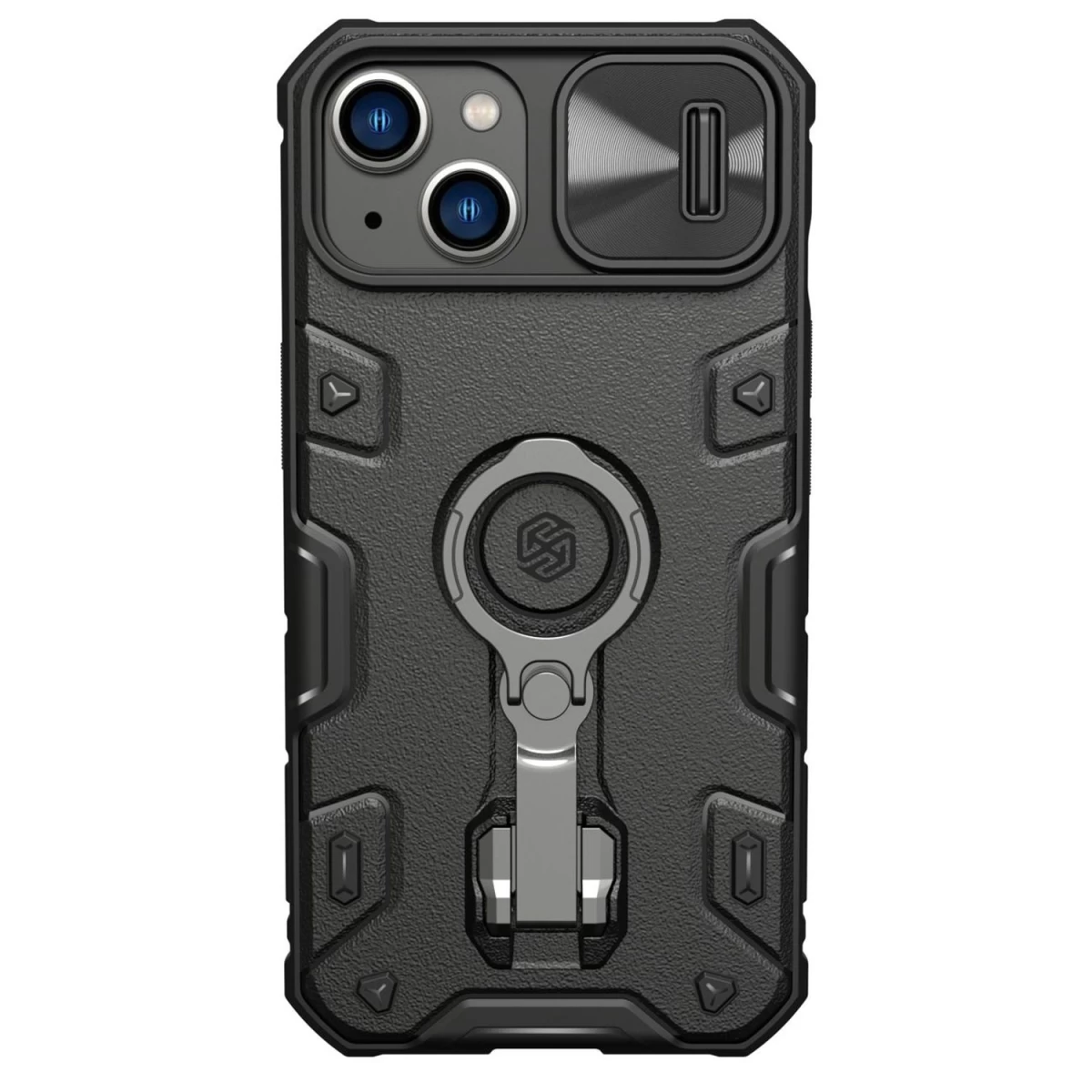 Nillkin Camshield Armor Pro Magnetinis Dėklas Iphone 14 Plus Magsafe, Apsauginis Dangtelis Su žiediniu Stovu, Juodas Nillkin Camshield Armor Pro Magnetinis Dėklas Iphone 14 Plus Magsafe, Apsauginis Dangtelis Su žiediniu Stovu, Juodas