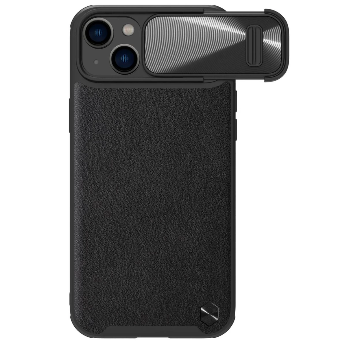 Nillkin Camshield Leather S Case Iphone 14 Dėklas Su Kameros Dangteliu Juodas
